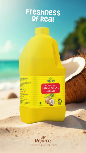 Rejoice Micro Filtered Coconut Oil – 100% Pure & Natural | Ideal for Cooking, Hair & Skin