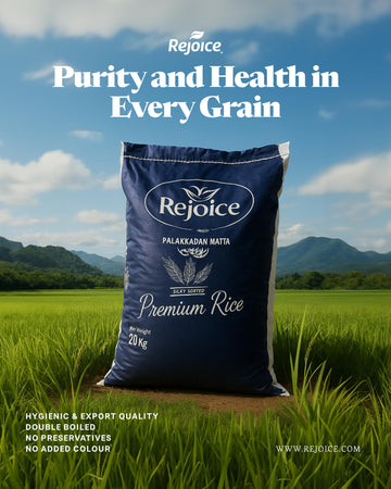 Rejoice Premium Palakkadan Matta Rice (20kg) – Double Boiled & Silky Sorted